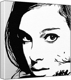 Natalie Portman Pop Art Impression sur toile Multicolore 30 x 30 x 2,5 cm