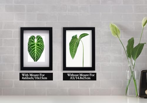 Black A5 wooden Photo Frame Set of 4 with Mount for 4X6 - Image 4