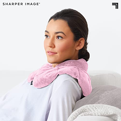 Image of Sharper Image Heated Neck&Shoulder Wrap-Microwavable Warm&Cooling Plush Pad,Scented Aromatherapy (100% Natural Lavender &Herb Spa Blend),Pain Tension Headache Relief Therapy,Gift for Women (Pack of 8)