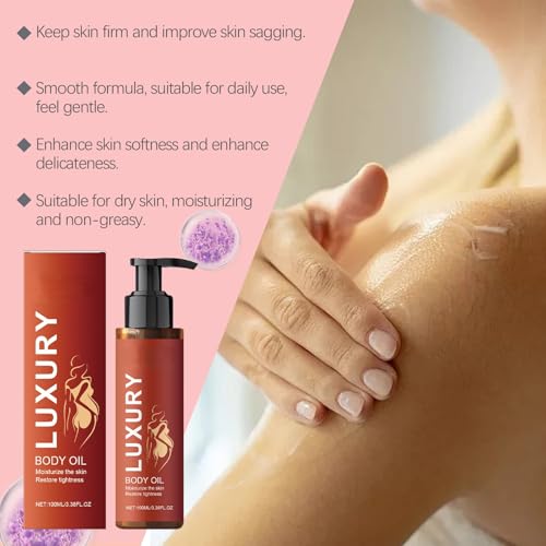 Magic Firming Body Oil, Glow Remedy Oil Skin Tightening with Soybean & Rosehip - Compact Luxury Bo-dy Oil Lotion to Plump Moisture, Reduce Fine Lines, Lift Sagging Skin & Boost Radiant Glow (100ml) - Image 4