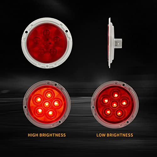2PCS Luces traseras rojas LED redondas 4 pulg para camión miniatura 6