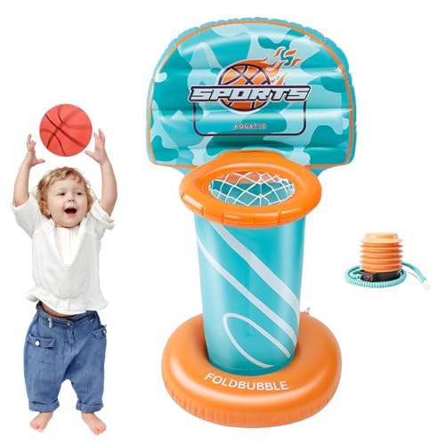 Aro de Baloncesto de la Piscina, aro de Baloncesto Inflable,Niños Objetivo de Agua Flotante | Juguetes a Juego de Piscina Multifuncional, Juego de Agua al Aire Libre para días calurosos de Verano