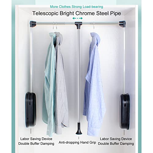 Tringle extensible penderie 20kg barre réglable marron - 4
