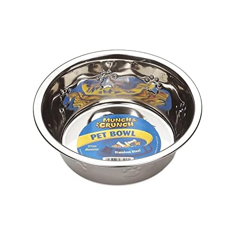 Munch & Crunch Large 21cm Stainless Steel Pet Bowl Cover