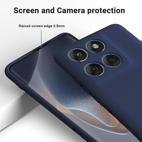 Image of FIRST MART Matte Silicone Back Cover for Motorola Edge 60 Fusion - Blue