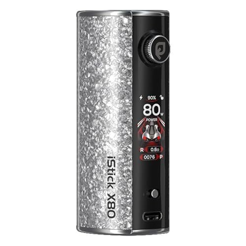 Pour Eleaf iStick X80 Box Mod intégré 3200 mAh avec écran couleur TFT 1,05 pouces/bouton intelligent/réglage de la puissance Compatible avec l'atomiseur...
