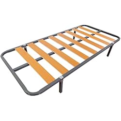 Somier De Laminas Con Patas 90X190 MUEBLIX.COM | Somier Eco para Cama 90 x 190 cm | Somier con 4 Patas | Láminas Madera de Chopo de 9 cm y Estructura de Tubos de Acero | Útil para Camas Nido o Camas Individuales