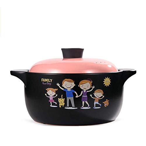HIAQIMEI Multifunktionaler Antihaft-Suppentopf, emaillierter Kochtopf, hitzebeständiger Tontopf mit Deckel Bibimbap, Keramiktopf E 4,75 qt/4,5 l Cover