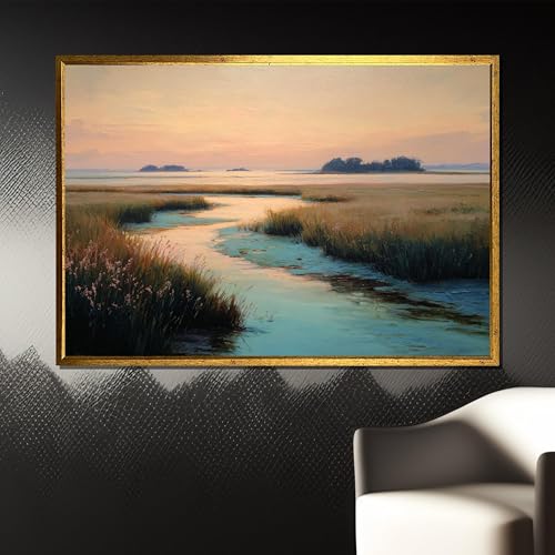 Art mural de qualité supérieure paysage de marais et eaux calmes