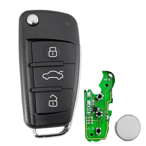 Entry Keyless Telecomando Portachiavi – 3 Pulsanti In Gomma Di Ricambio Per Audi A3, A4, A5, A6, A8 (2005-2011)