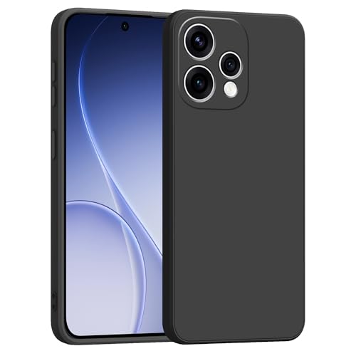 Image of amazon basics Back Cover for Oppo Reno 15 5G | Ultra Slim Soft Rubberised Case | Matte Silicone Flexible Mobile Case | Camera Protection - Black