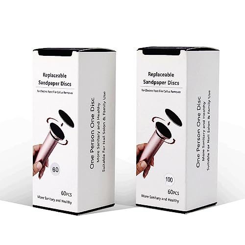 120pcs Disque de Papier de Verre de Remplacement pour Rapeuse Pieds Electrique Pédicure râpe Electrique Pieds (60+100)