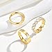 Stackable Gold Rings for Women - 3Pcs 18K Gold Plated Ring, Stainless Steel Cubic Zirconia Bands, Waterproof Non-Tarnish Minimalist Jewelry Daily Fashion Gift for Anniversary Birthday Valentine's Day