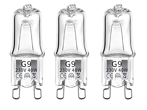 MSC 3-Pack G9 Halogen Oven Bulbs - Dimmable Compatible with Zanussi AEG Stoves - Warm White 3000K 40W Each 230V