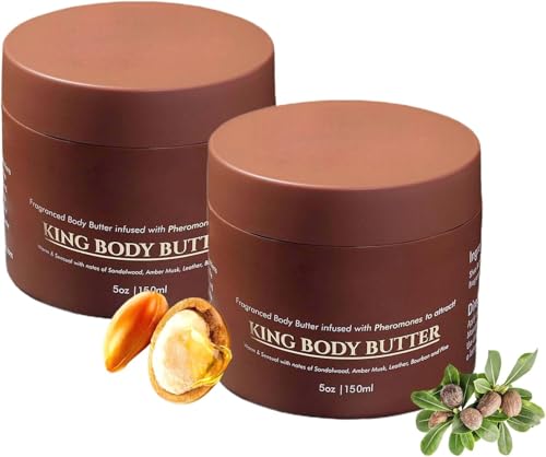 2pcs Burro Corpo Per Uomo, Burro Corpo All'acqua Di Colonia Ingredienti Naturali E Biologici, Olio Di Jojoba Riequilibrante, Idratante Dal Profumo Caldo,Lozione Per La Cura Della Pelle Non Appiccicosa