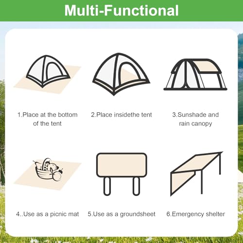 DELAESI Picknickdecke Wasserdicht Mini Picknickdecke 145 x 100cm Picknickdecken mit Griff Waschbar Leicht Campingdecke für Camping Picknicks Strandausflüge
