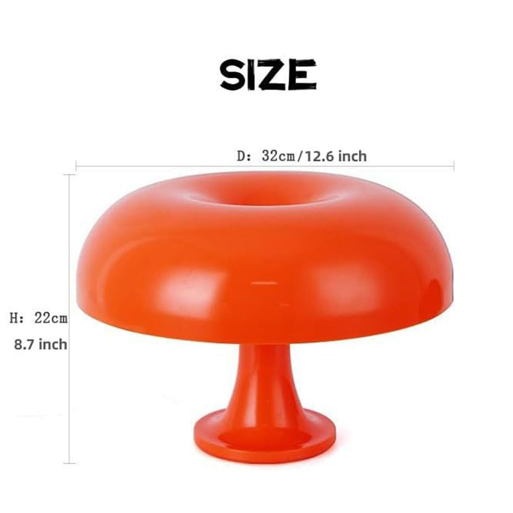 Orange Tischlampe LED Pilz Tischleuchte mit USB Kabel Nachtlicht Innen Dimmbar Nachttischlampe Moderne Beleuchtung Tischlichter Mushroom Dekoration Lampe für Schlafzimmer Wohnzimmer,Orange