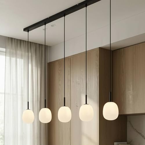 Lindby Etiena Sospensione 5 Luci, Vetro Opale - 2