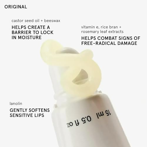 Image of Glossier Balm Dotcom Hydrating Lip Balm - Universal Salve, Up to 12Hr Moisture - Lanolin, Beeswax & Castor Oil for Dry Lips, Cuticles & Skin - Original, Clear Fragrance-Free, 15ml