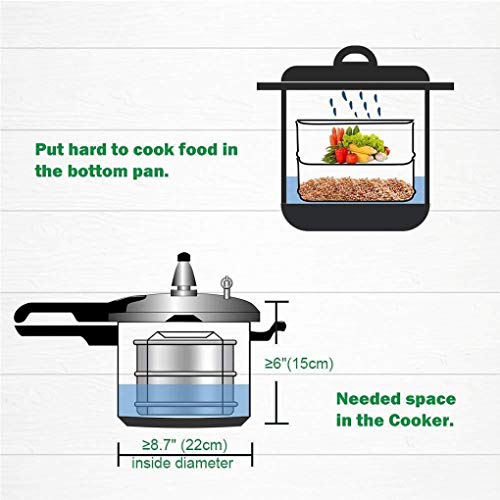 lmoikesz Two Stackable Steamer Insert Pans Stainless Steel Electric Pressure Cooker Insert - Image 3