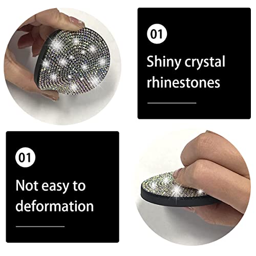 Image of Ziciner 2 Pack Bling Car Cup Holder Coaster, Anti-Slip Auto Insert Coaster with Start Stop Button Cover, Universal Shiny Crystal Vehicle Interior Accessories for Women and Girls (AB)