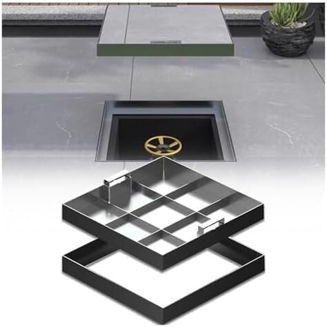 Couvercle de fosse septique encastré acier inoxydable durable 800x800 regard de visite à carreler