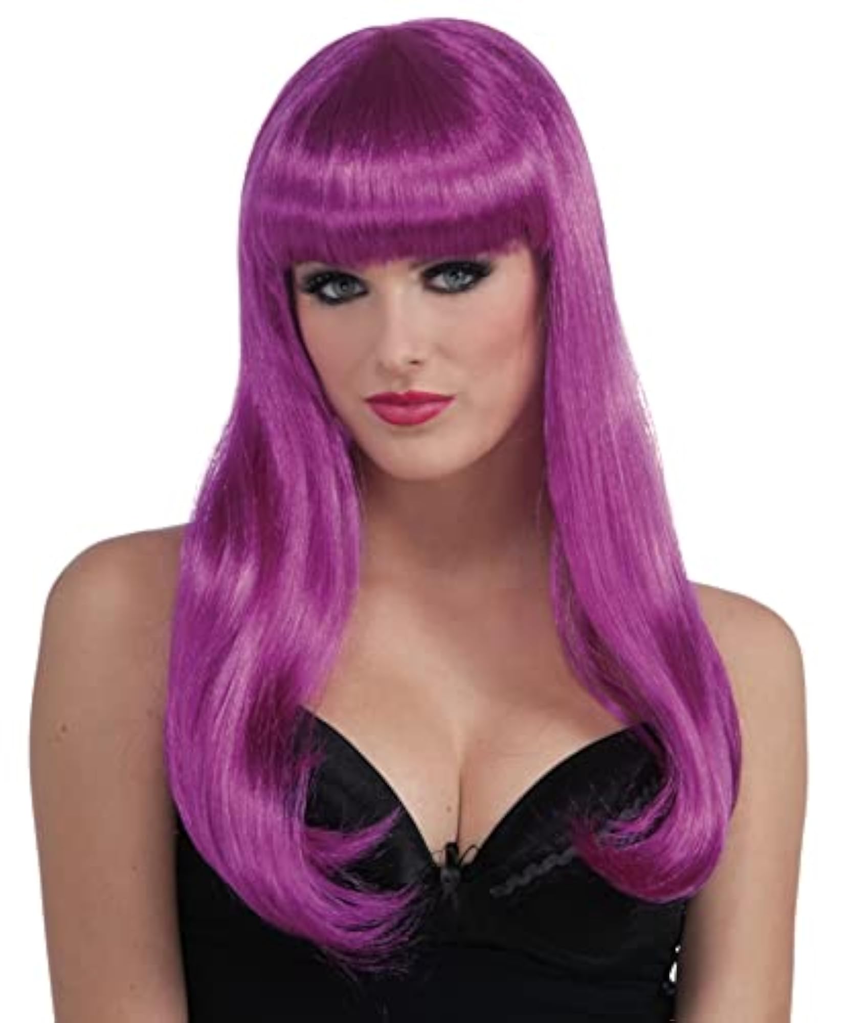 Party Neon Long Hair Wig, Purple