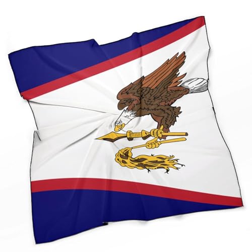 American Samoa Flag Women Hair Scarf Square Silk Like Head Scarves Handkerchief Satin Neck Scarf3