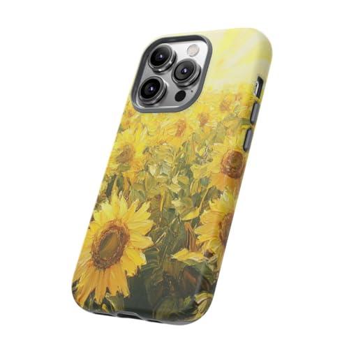 Coque rigide mate champ de tournesols pour iPhone 14 Pro