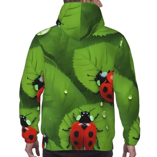Sweat à capuche homme imprimé feuilles pour le layering décontracté - 4