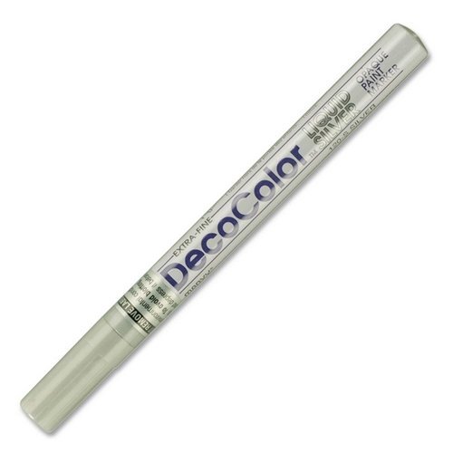 Marvy DecoColor Paint Marker - Ink Color: Metallic Silver - 1 Each