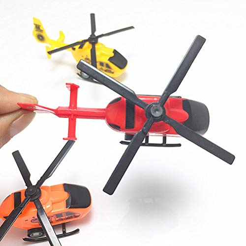 Toyvian Simulation Helicopters Mini Plastic Die cast Pullback Helicopter Toy Decoration Pull Back Airplane Models Planes Toys Plastic Inertia Toy for Children Kids Playing 6pcs (Random Color)