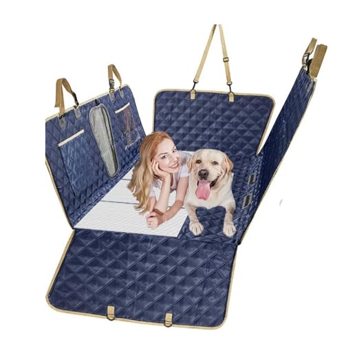 Car Pet Seat Cover for Chrysler Pacifica Durable Dog Travel Hammock Scratchproof Back Seat Pet Cover Easy Clean Dog Seat Mat with Pocket,Blue