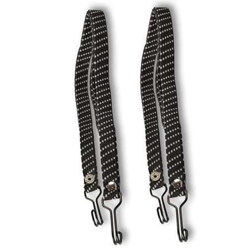 Sangles de serrage avec crochet élastique durable noir et blanc 65 cm 2 pièces - 2