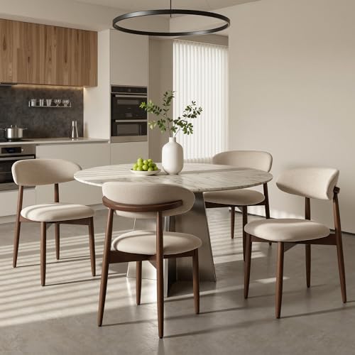 COLAMY Mid-Century Modern Wooden Dining Chair Set of 4,