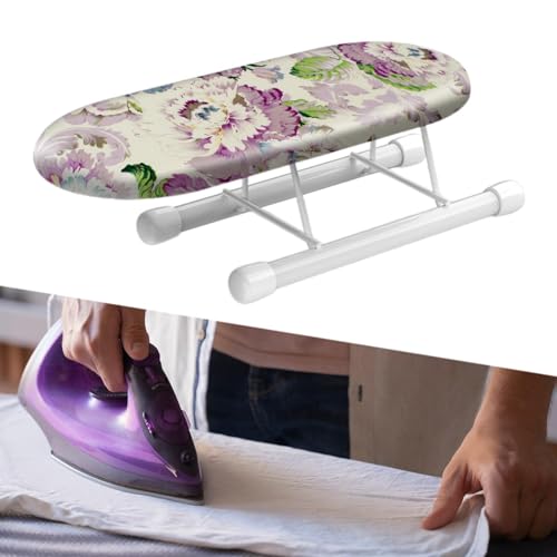 rockible Sleeve Board Table Top Ironing Board with Folding Legs Essentials Mini Ironing Board Portable for Countertop Apartment Dorm, violet - Image 2