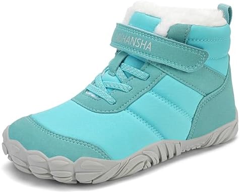 Mishansha Kinder Winter Barfußschuhe Winterschuhe | Jungen Mädchen Winterstiefel,Winterboots Outdoor Breite Zehenbox Wanderschuhe,Chill II,Warm Gefüttert,Leicht,Rutschfest