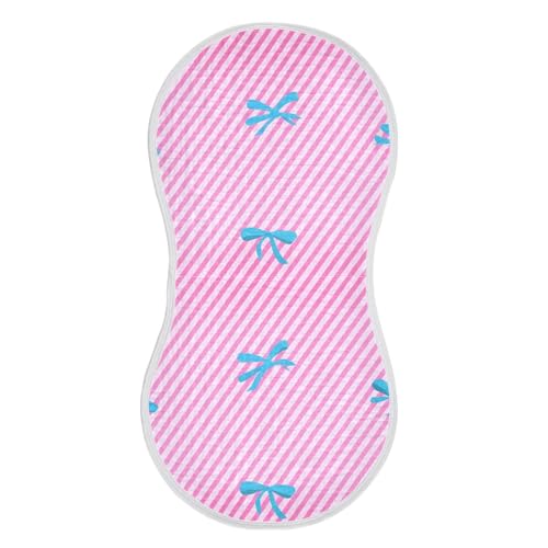 4 Pack Baby Burp Cloths, Soft Absorbent Burping Cloths for Babies, Cotton Milk Spit Up Rags, Large Size for Newborns, Baby Boys and Girls (Pink Stripe Bows)2