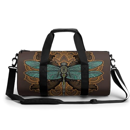 Sac de sport gym mandala libellule compact pour éviter les bagages lourds