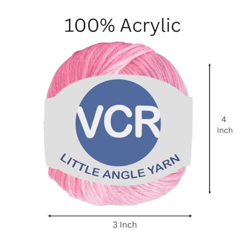 Image of VCR 4 Ply Baby Pink Little Angle Yarn, 25 Grams, 92 Meters Length, 100% Acrylic Soft Baby Knitting Yarn for Crochet, Newborn Sweaters, Soft Baby Socks, Mittens and Leggings, Pack of 1
