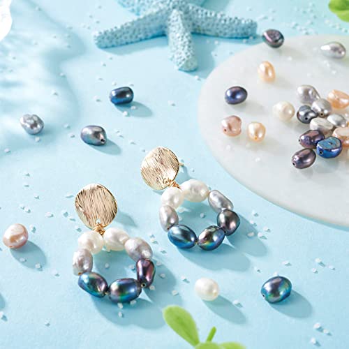 Image of Beadthoven 100pcs Natural Freshwater Pearl Beads 6~8mm Irregular Mix Oval Rice Beads Loose Beads for Bracelet Necklace Jewelry Making DIY Crafts Making, 0.5~0.7mm Hole