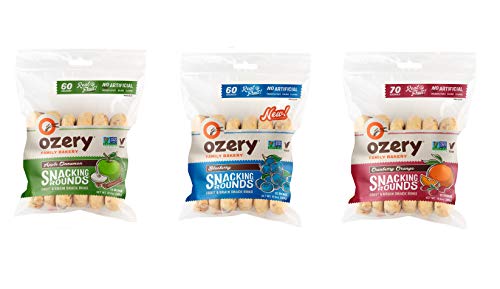 Ozery Snacking Rounds Variety Pack, Apple Cinnamon, Blueberry, Cranberry Orange, 10.6 oz. (Pack of 3)