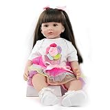 ZIYIUI Odrodzona lalka 24 cali 60 cm realistyczna odrodzona dziewczynka miękka silikonowa winylowa Reborn Baby Doll zabawka rzeczywistość dziewczynka noworodek odrodzony maluch prezent na Boże