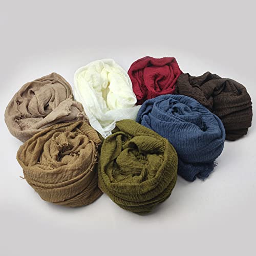 Belsen Classic Cotton Blend Crinkle Soft Lightweight Scarf Wrap Shawl4