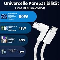 GIANAC USB C auf USB C Kabel Winkel 2Stück 1m Schnellladekabel USB C 60W – Ansicht 6