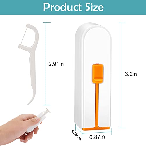 Portable Floss Dispenser - Refillable Travel Dental Floss Picks Holder With Mirror, Portable Floss Organizer Case With 100 Count Floss Picks, 2 Pack #TOP4