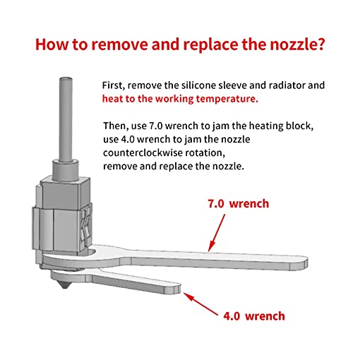 Apaazo 500C Upgraded Hotend Plated Copper Heater Block Hardened Steel Nozzle Compatible With Bambu Lab X1 P1P Hotend 3D Printer Parts Extruder (Color : 2Pcs Cht 0.4Mm) #TOP5