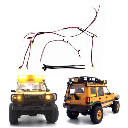 XBERSTAR Kit de luz RC para FMS FCX24M 1/24 RC Crawler Car Intermitentes Delanteros Luces de Freno Trasero Luces de techo Accesorios