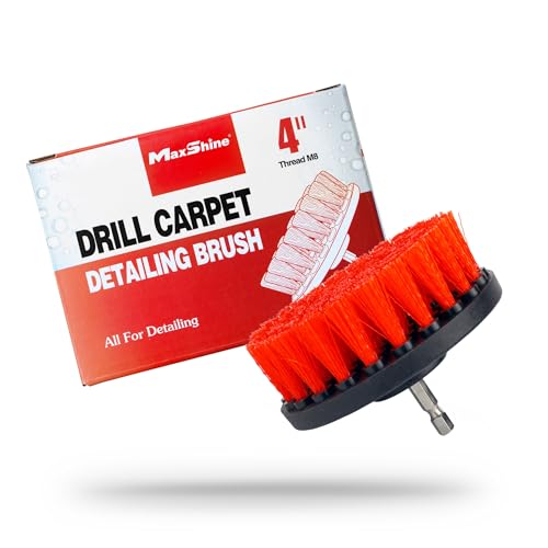 Image of Maxshine 4 inch Universal M8 Medium-Duty Drill Brush - Upholstery & Carpet Scrubber Attachment for Car Detailing, Fabric, Seats, Floor Mats & Home Cleaning - Removes Stains, Grime, Spots & Buildup