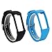 RuenTech 2Pcs Polar A360 Replacement Bands, Soft Silicone Strap/Sport Wristband Polar A360/ A370 Fitness Tracker (Black&Blue)